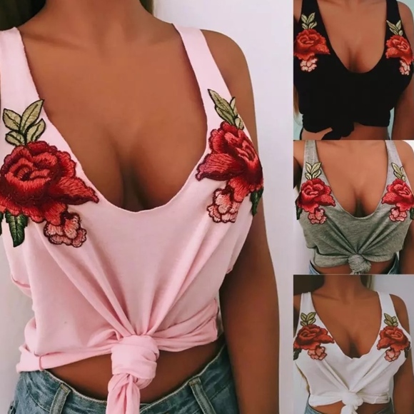 Trend Setter Diva Tops - Flirty & Girly Embroided Tank!